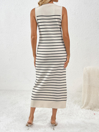 Marisa - Gestreiftes Midi Strickkleid für Damen