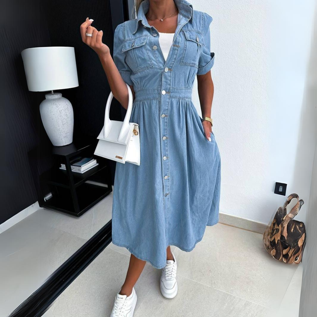 Zoé - Schickes Denim-Midikleid
