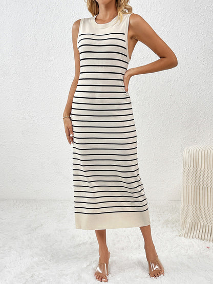 Marisa - Gestreiftes Midi Strickkleid für Damen