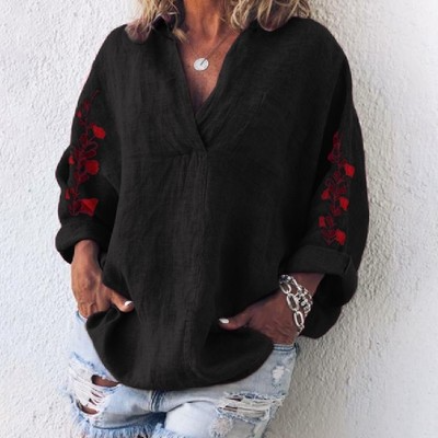 Lana - Komfortable Damen Bluse mit V-Ausschnitt