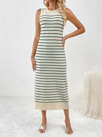Marisa - Gestreiftes Midi Strickkleid für Damen