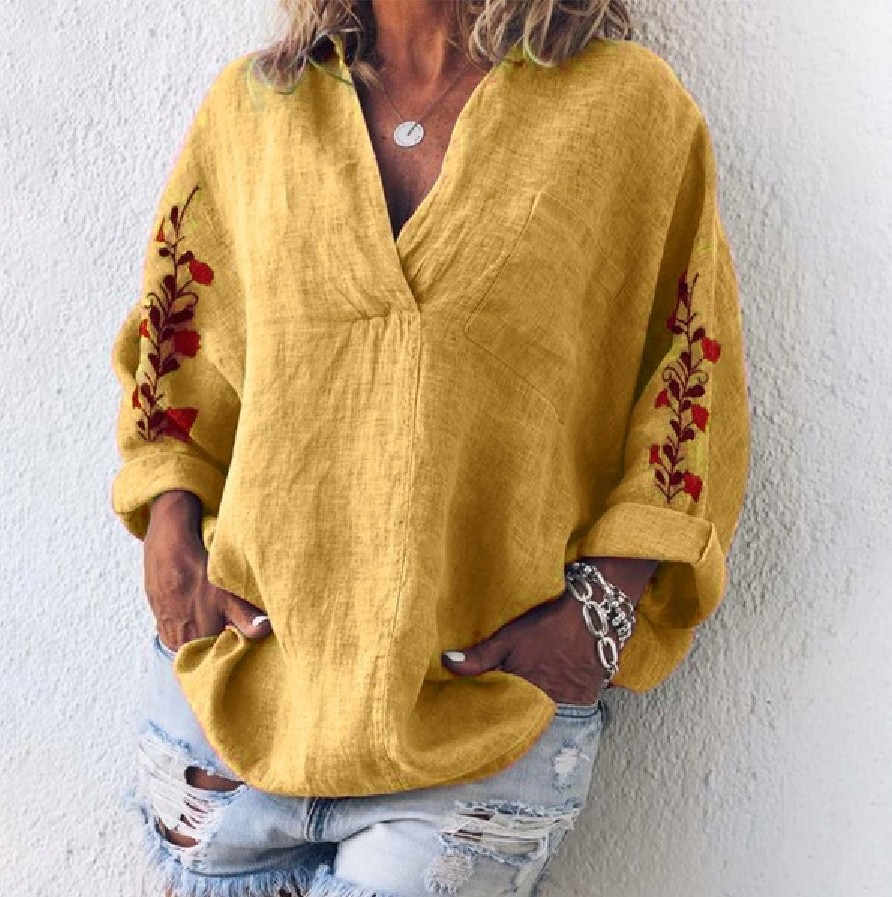 Lana - Komfortable Damen Bluse mit V-Ausschnitt