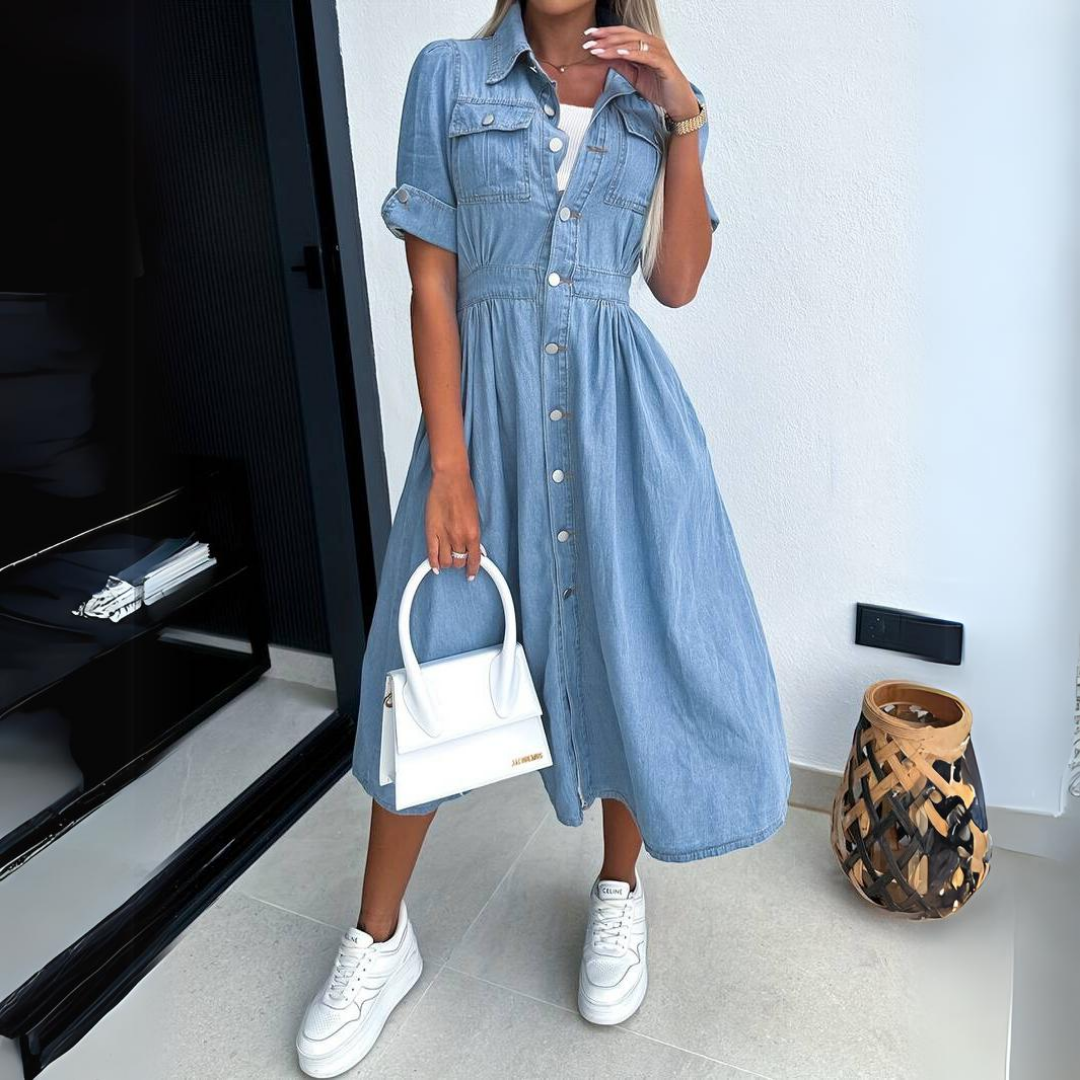 Zoé - Schickes Denim-Midikleid