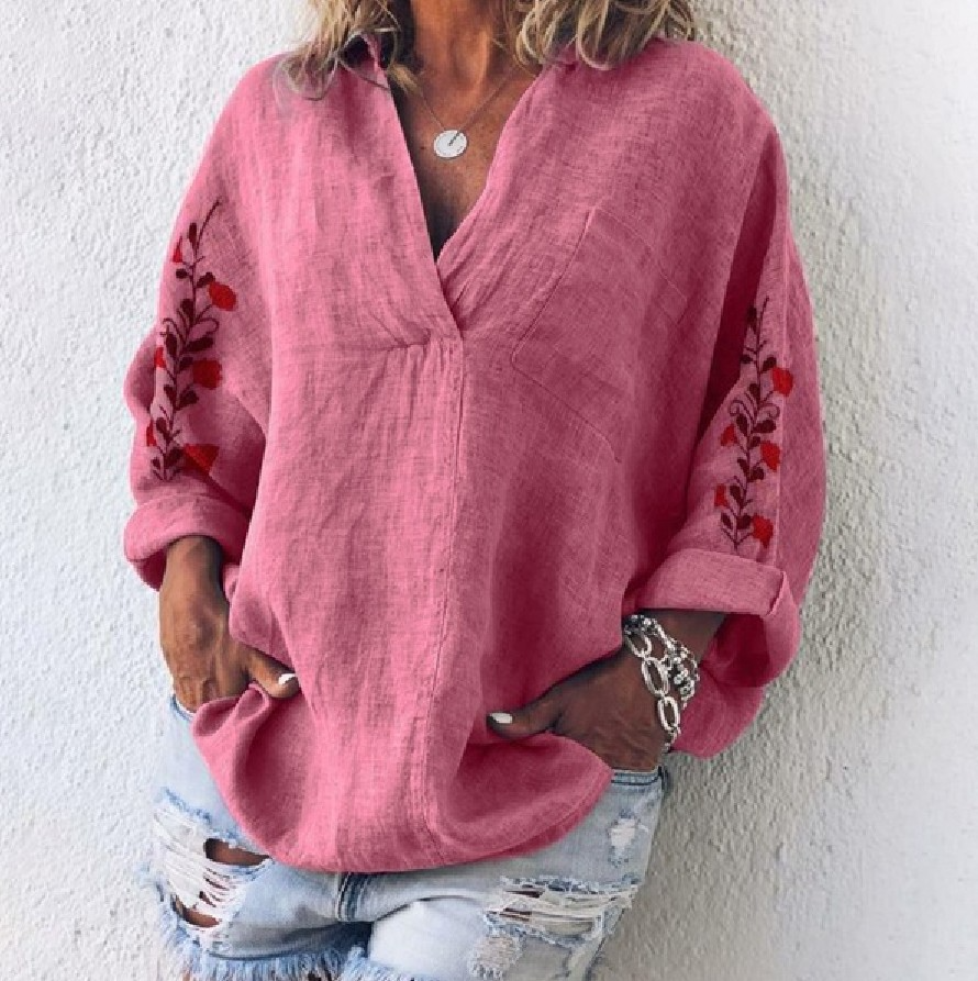 Lana - Komfortable Damen Bluse mit V-Ausschnitt