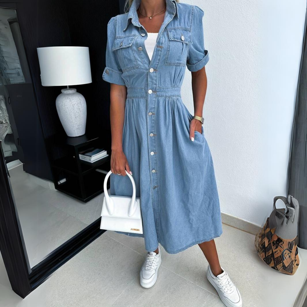 Zoé - Schickes Denim-Midikleid