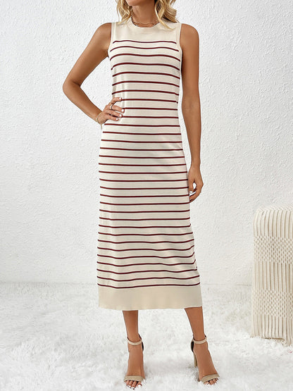 Marisa - Gestreiftes Midi Strickkleid für Damen