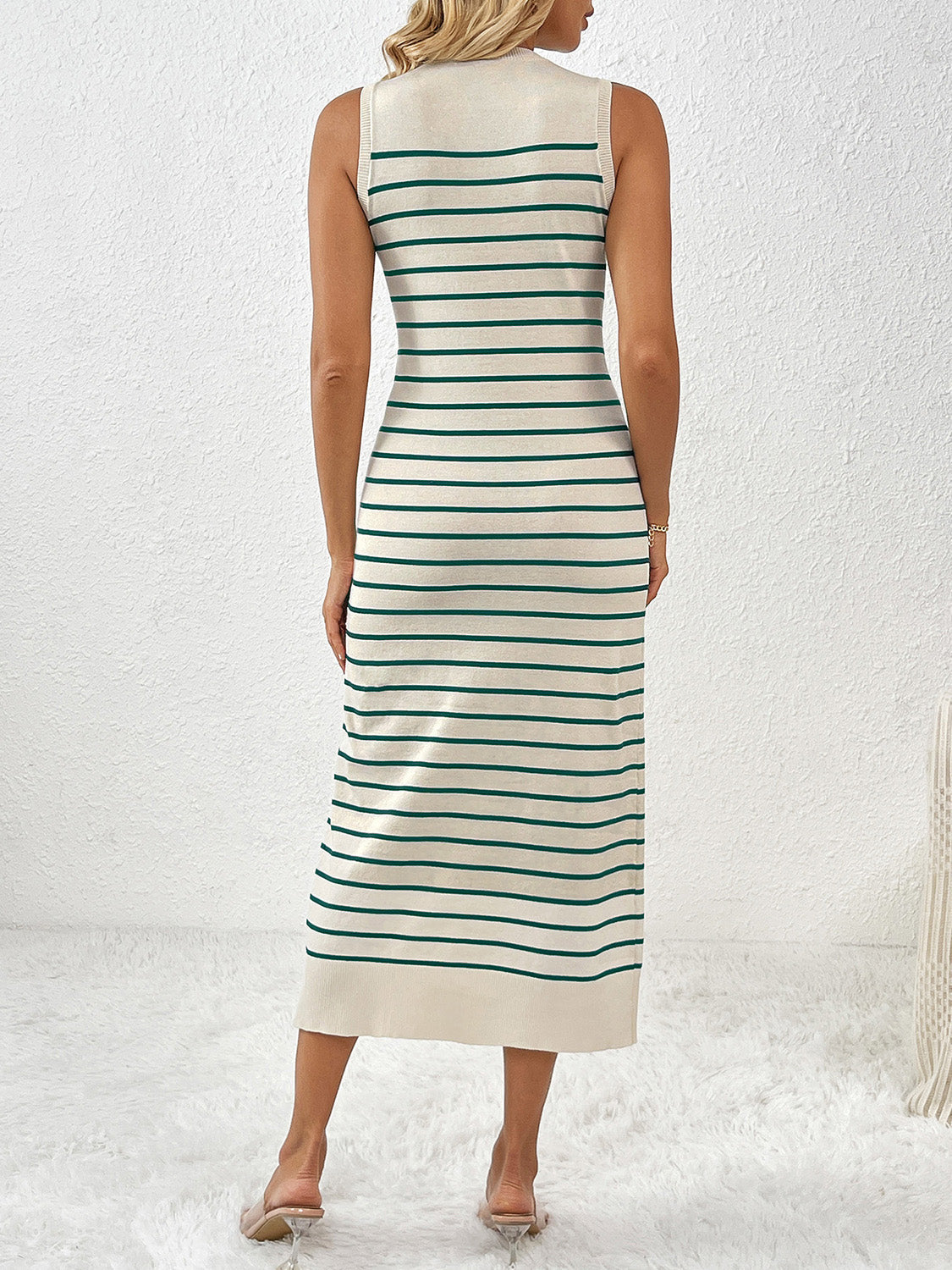 Marisa - Gestreiftes Midi Strickkleid für Damen
