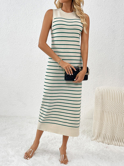 Marisa - Gestreiftes Midi Strickkleid für Damen