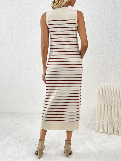 Marisa - Gestreiftes Midi Strickkleid für Damen