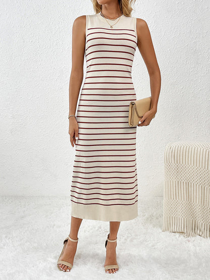 Marisa - Gestreiftes Midi Strickkleid für Damen